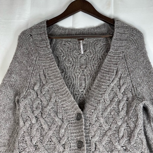 Free People Gray Cable Knit Cardigan - Picture 10 of 16